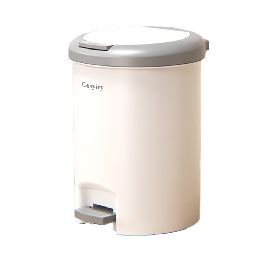 Cosyicy Garbage pails, 13 Gallon Plastic Kitchen Trash Can with Foot