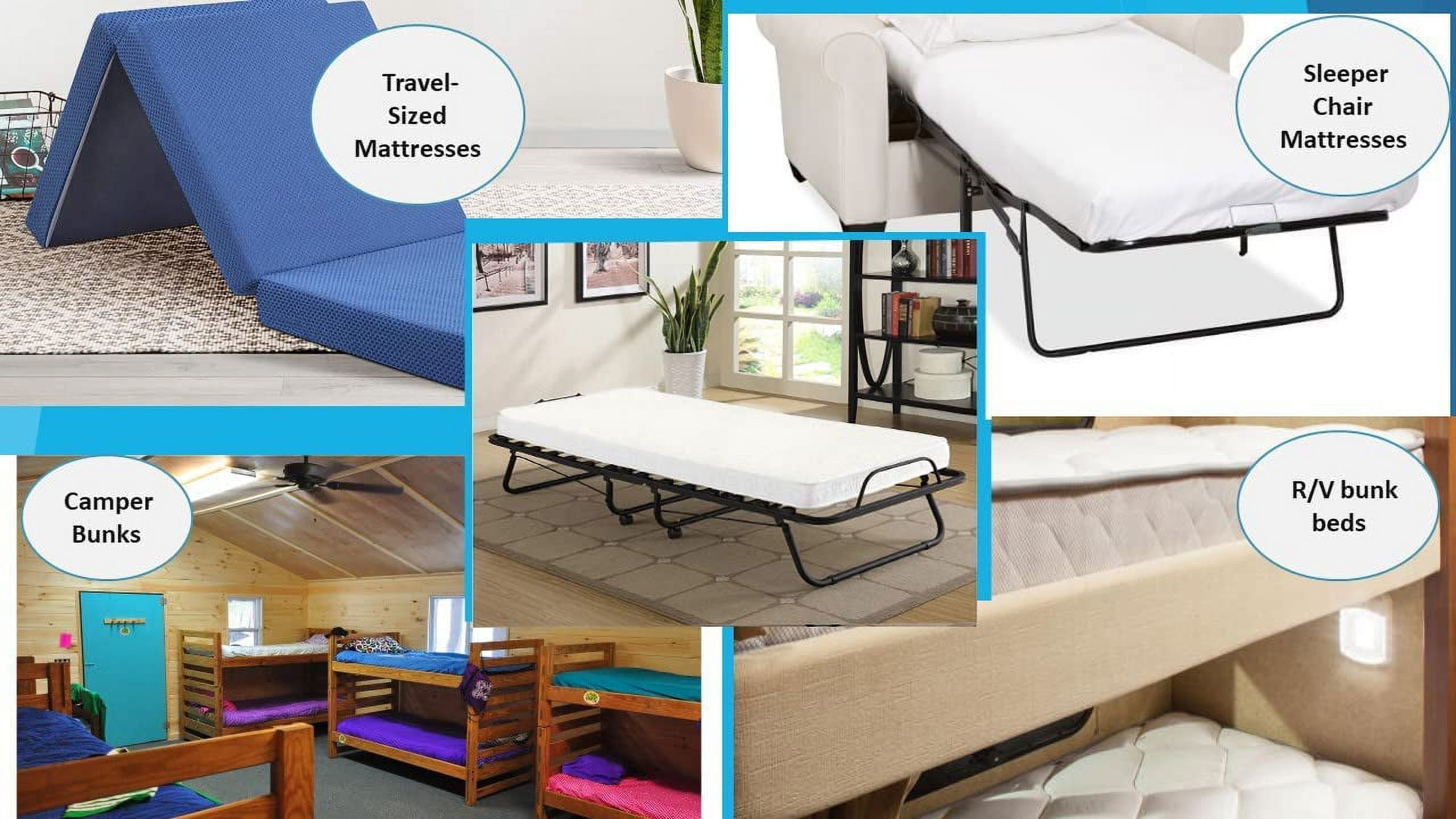 Cot 30" x 75" Size 100 Cotton Waterproof Mattress or for Camping Bunk