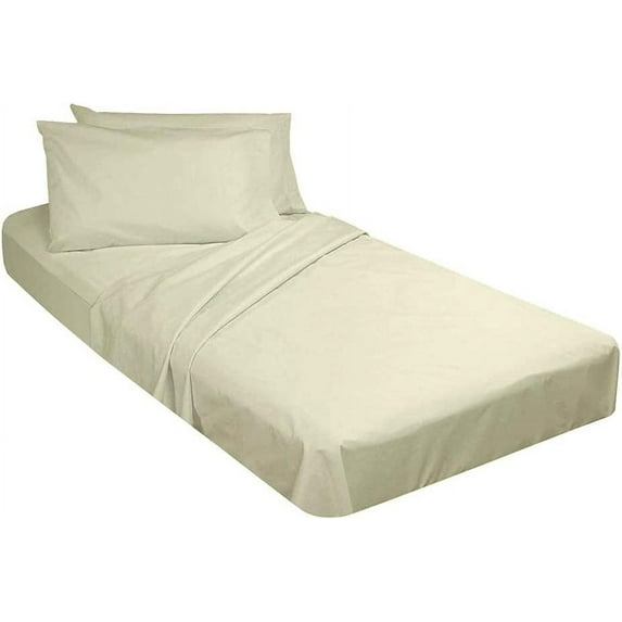 Cot Bed Sheet Sets of 4 Piece - 400TC Camper RV Tailers Cotton Sheets - 100% Egyptian Cotton 12" Deep Pocket Sleeper Truck Motorhomes & Air BNB Homes Sheets - Ivory Solid, RV Camper King.