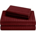 thumbnail image 1 of Cot Bed Sheet Sets of 4 Piece - 400TC Camper RV Tailers Cotton Sheets - 100% Egyptian Cotton 12" Deep Pocket Sleeper Truck Motorhomes & Air BNB Homes Sheets - Burgundy Stripe, RV Camper King., 1 of 5
