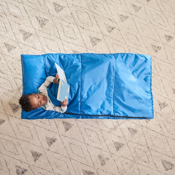 My Cot Deluxe Portable Toddler Bed, Indoor/Outdoor Kids Nap Cot with Sleeping Bag & Pillow, Lightweight Folding Travel Design for Home, Daycare, Camping & Sleepovers, Ages 2-5