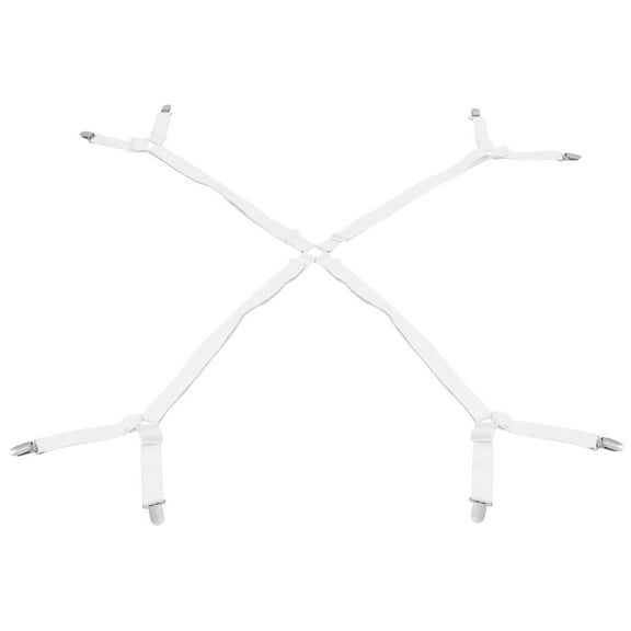 CATIEBYE White Bed Sheet Grippers with Plastic Clips to Keep Sheets Secure and Prevent Slipping