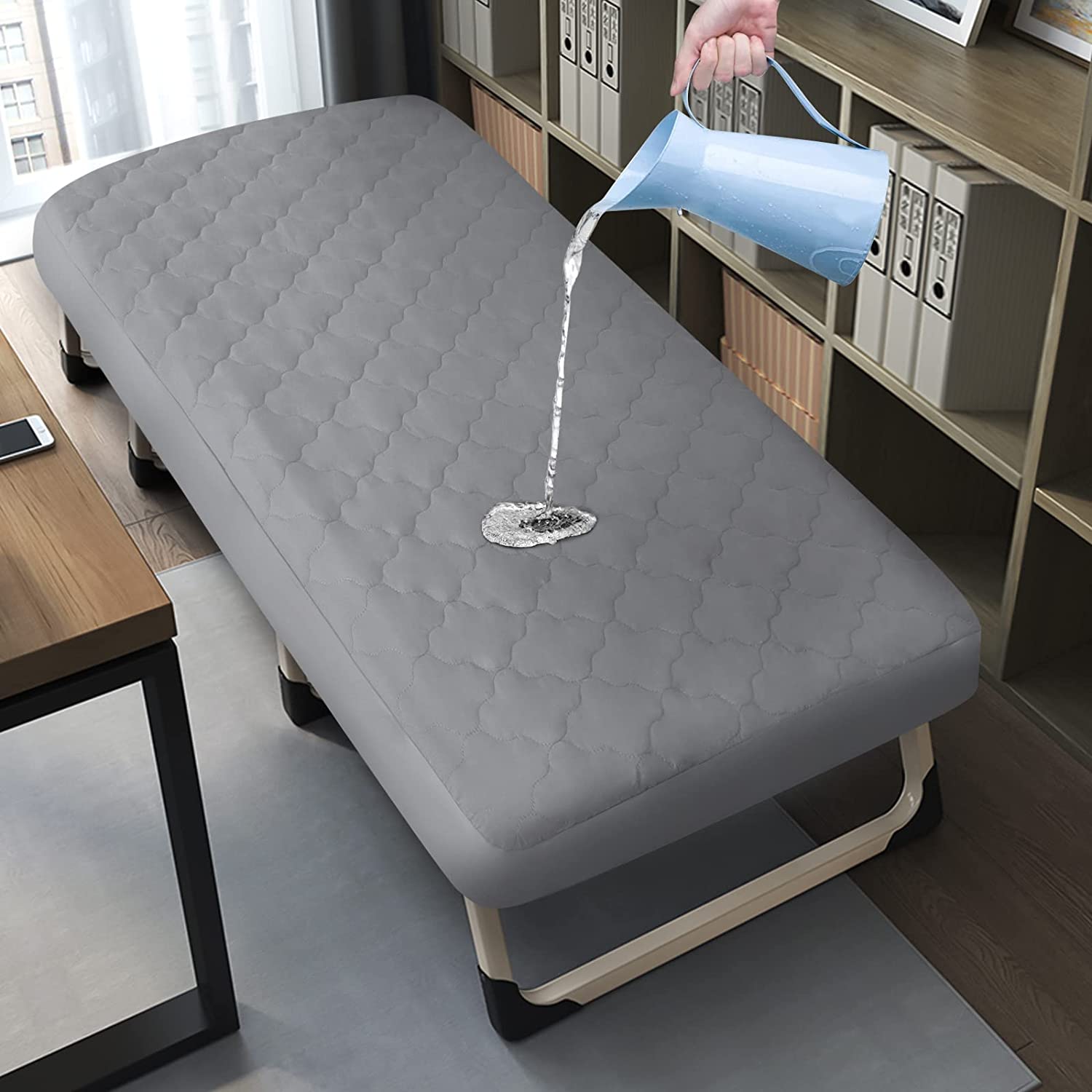 Cot Mattress Pad Waterproof Quilted Cot Size Mattress Cover Topper 30