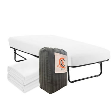 Cot Sheet 25" x 75" x 9" for Camping- 2 Piece Fitted Cot Sheet Set - Camping Cot/Guest Beds, White Solid
