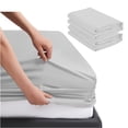 thumbnail image 1 of Cot Sheet 39" x 75" x 9" Narrow Twin Size - 2 Piece Cot Fitted Sheet - RV Bunk/Camp Bunk/Guest Beds/Army Cots/Trifold Mattress, Light Grey Solid, 1 of 8
