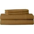 thumbnail image 1 of Cot Sheet Set 4PC-100% Egyptian Cotton, Perfect for Camp Sheets & Guest Beds, 600TC, 1 Flat Sheet, 1 Fitted Sheet 10" Deep Pocket & 2 Pillowcover-Taupe Solid, Truck Size, 1 of 5