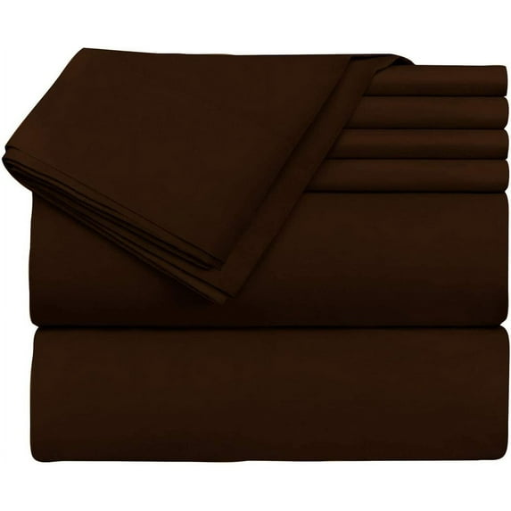 Cot Sheet Sets 4PC- 100% Egyptian Cotton, 1 Flat Sheet, 14" Deep Pocket Fitted Sheet Fully Elasticized & 2 Pillowcover, 400TC Camping Sheets-Black Solid, Truck Size