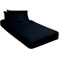 thumbnail image 1 of Cot Sheets 4 Pieces Set - 500 TC Perfect Camping Sheets for Twin RVs, Narrow Bunk and Guest Beds - (28" x 75") 100% Egyptian Cotton & Fitted Sheet 12" Deep Pocket - Navy Blue Solid., 1 of 6