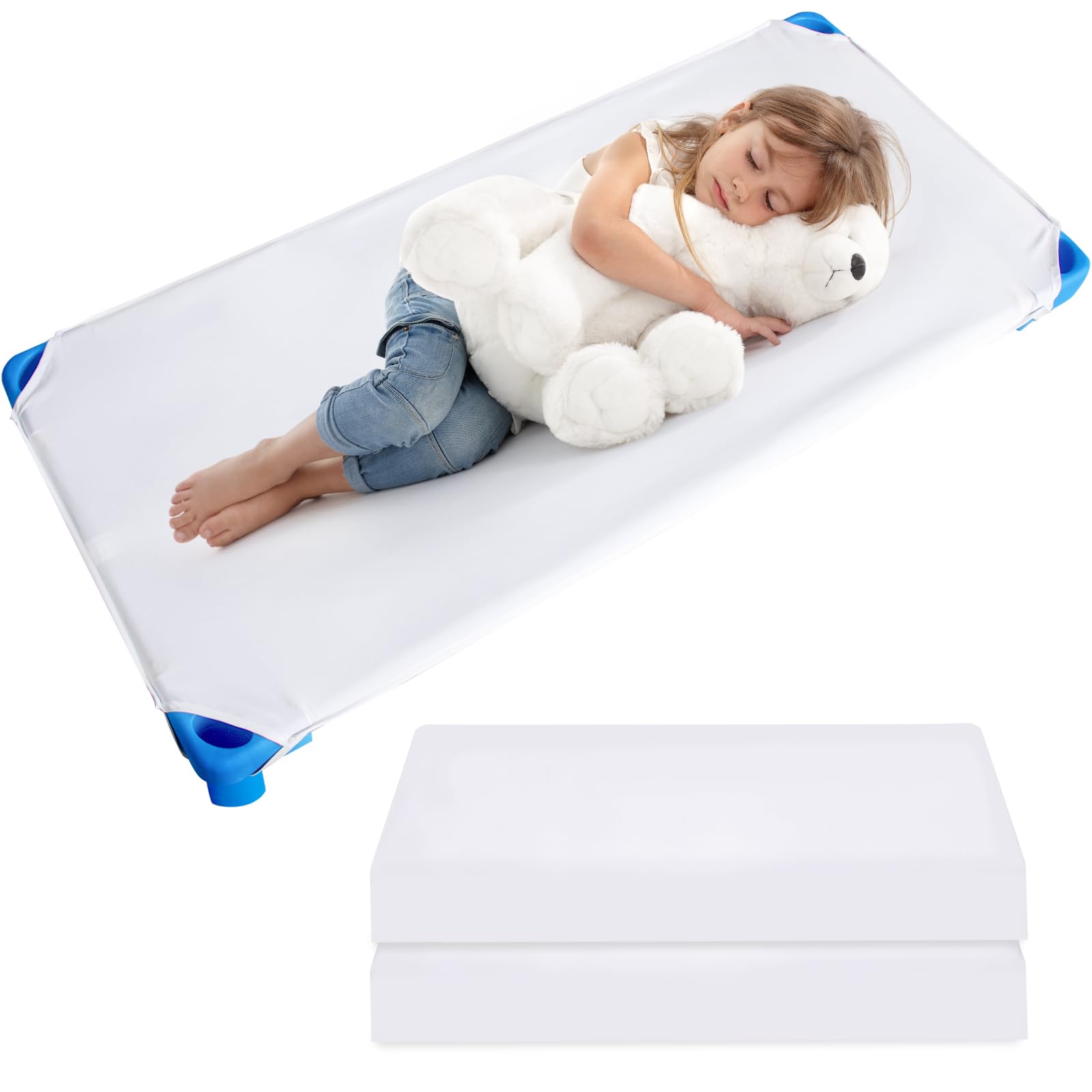 Cot Sheets for Daycare AIF4 2 Pack, Standard Toddler PreSchool Cot