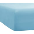 thumbnail image 1 of Cot Size 1PC Fitted Sheet - 25 x 75 Inch - 100% Egyptian Cotton Sheets 6 To 8 Inch Deep Pocket, 400TC Ultra-Soft & Cool Sheets for RVs/Bunk/Camp/Guest/Narrow & Twin Beds - Light Blue Solid., 1 of 5