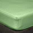 thumbnail image 1 of Cot Size 1PC Fitted Sheet - 30 x 80 Inch - 100% Egyptian Cotton Sheets 6 To 8 Inch Deep Pocket, 400TC Ultra-Soft & Cool Sheets for RVs/Bunk/Camp/Guest/Narrow & Twin Beds - Sage Stripe., 1 of 4