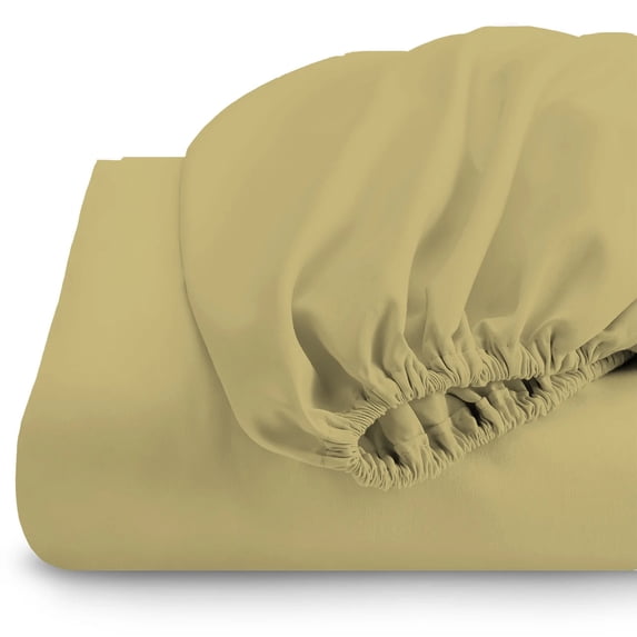 Cot Size 2PC Fitted Sheet - 25 x 75 Inch - 100% Egyptian Cotton Sheets 10 Inch Deep Pocket, 400TC Ultra-Soft & Cool Sheets for RVs/Bunk/Camp/Guest/Narrow & Twin Beds - Taupe Solid.
