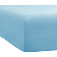 thumbnail image 1 of Cot Size 2PC Fitted Sheet - 28 x 75 Inch - 100% Egyptian Cotton Sheets 10 Inch Deep Pocket, 400TC Ultra-Soft & Cool Sheets for RVs/Bunk/Camp/Guest/Narrow & Twin Beds - Light Blue Solid., 1 of 5