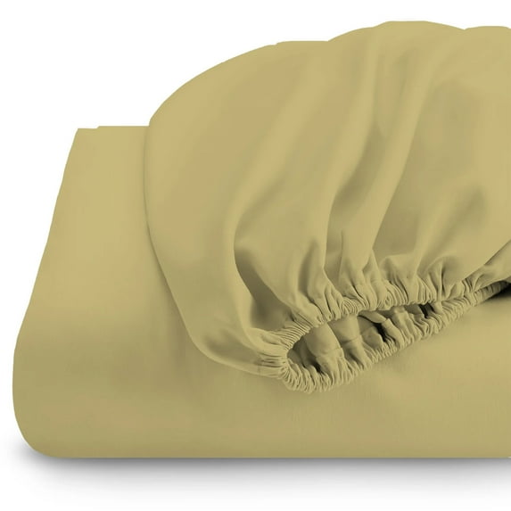 Cot Size 2PC Fitted Sheet - 30 x 80 Inch - 100% Egyptian Cotton Sheets 10 Inch Deep Pocket, 400TC Ultra-Soft & Cool Sheets for RVs/Bunk/Camp/Guest/Narrow & Twin Beds - Taupe Solid.