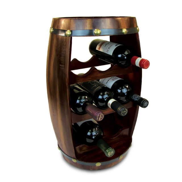 Cota Global Alexander Fir Wood Freestanding Wine Barrel Rack