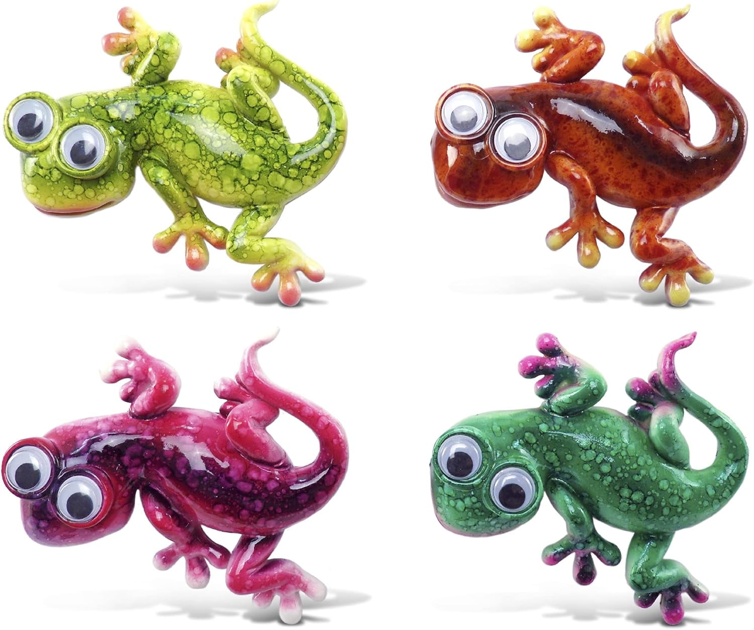Cota Global Gecko Refrigerator Bobble-Eye Magnets Set Of 4 - Assorted