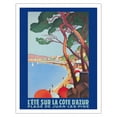 thumbnail image 1 of Cote D’Azur - Juan Les Pins Beach - PLM French Railroad - Vintage Railroad Travel Poster by Roger Broders c.1927 - Fine Art Matte Paper Print (Unframed) 11x14in, 1 of 4