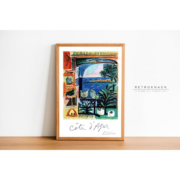 Cote Dazur Travel Poster, 60S Mid Century Modern French Riviera Wall Art , Poster Print Only