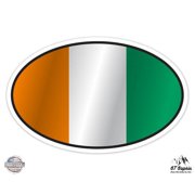 Cote d'Ivoire Flag Oval - 12" Vinyl Sticker Waterproof Decal