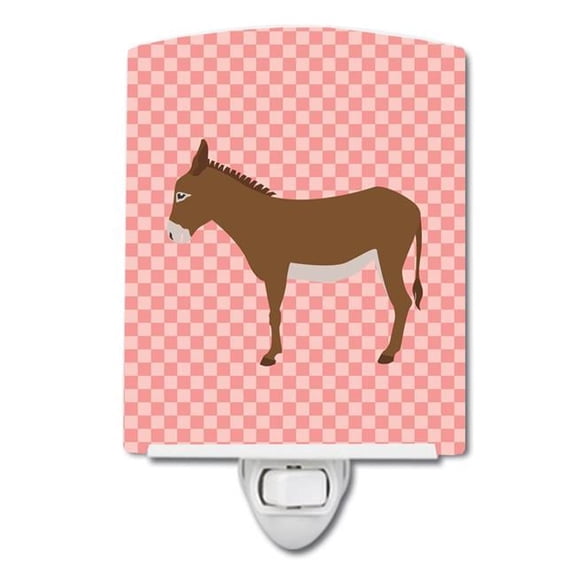 Cotentin Donkey Pink Check Ceramic Night Light