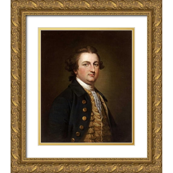 Cotes, Francis 12x14 Gold Ornate Wood Framed with Double Matting Museum Art Print Titled - Portrait of a Gentleman
