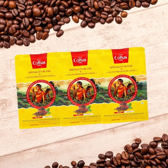 Cothas Coffee Speciality Blend Medium Dark Roast, 184 G, 3 pack