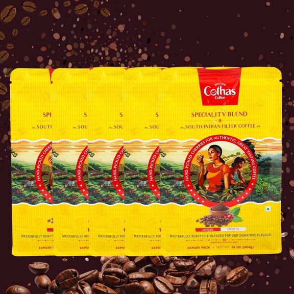 Cothas Traditional Speciality Blend Medium Roast Coffee, 454 G, pack of 5