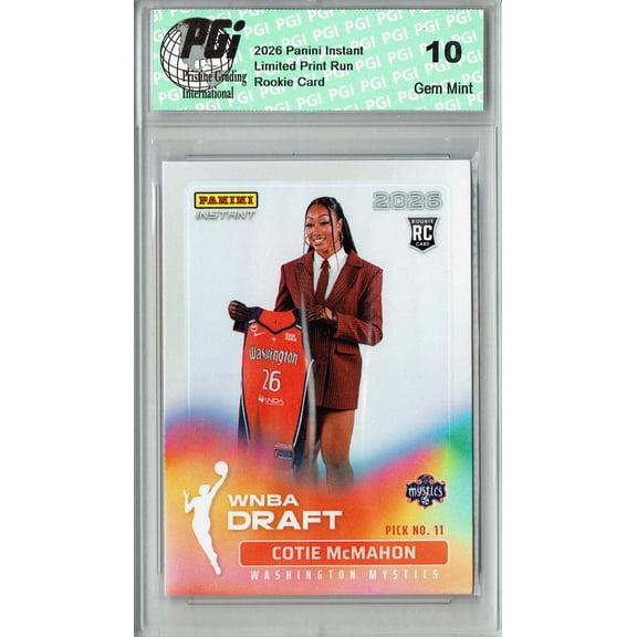 Cotie McMahon Rookie Card Washington Mystics 2026 WNBA Draft Night #DN-10 1 of 1643 PGI 10 Gem Mint Trading Card