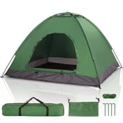 Cotinse 3-4 Person Tent for Camping, Instant Pop Up Camping Tent with Screen Porch, Family Tent for Outdoor/Hiking/Traveling, with Tote Bag, Camp Dome,Green