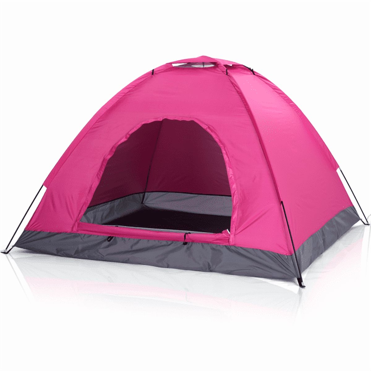 Cotinse 3-4 Person Tent for Camping, Instant Pop Up Camping Tent with Screen Porch, Family Tent for Outdoor/Hiking/Traveling, with Tote Bag, Camp Dome,Pink