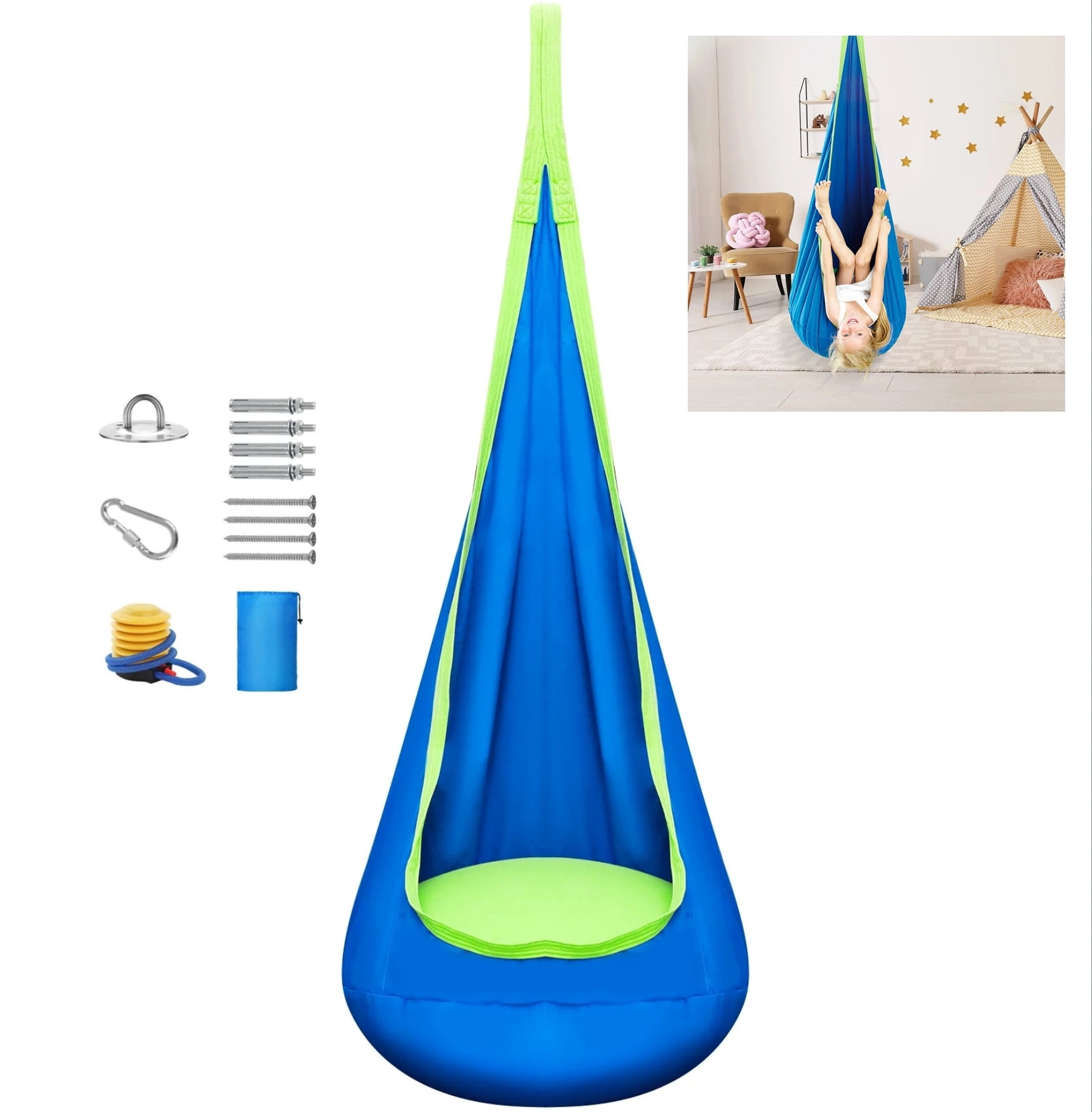 COTINSE Swing Seats for Children,for Indoor & Outdoor,Maximum Load Capacity 176 lbs,TP Swing Seat Blue