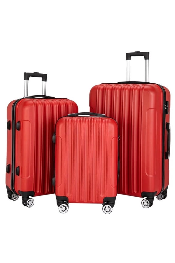 Luggage Set Suitcase,3-In-1 Multifunctional Large Capacity Traveling Storage Suitcase Luggage Set,Red