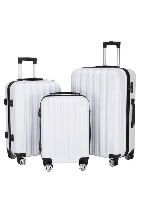 Luggage Set Suitcase,3-In-1 Multifunctional Large Capacity Traveling Storage Suitcase Luggage Set,White
