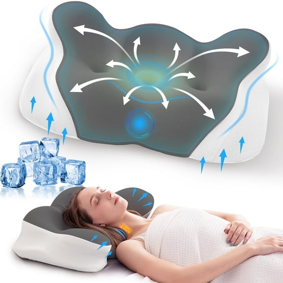 Cotiro Cervical Neck Pillow,Queen Brown, Adult, 15"Lx7"W, 3.08 Lb