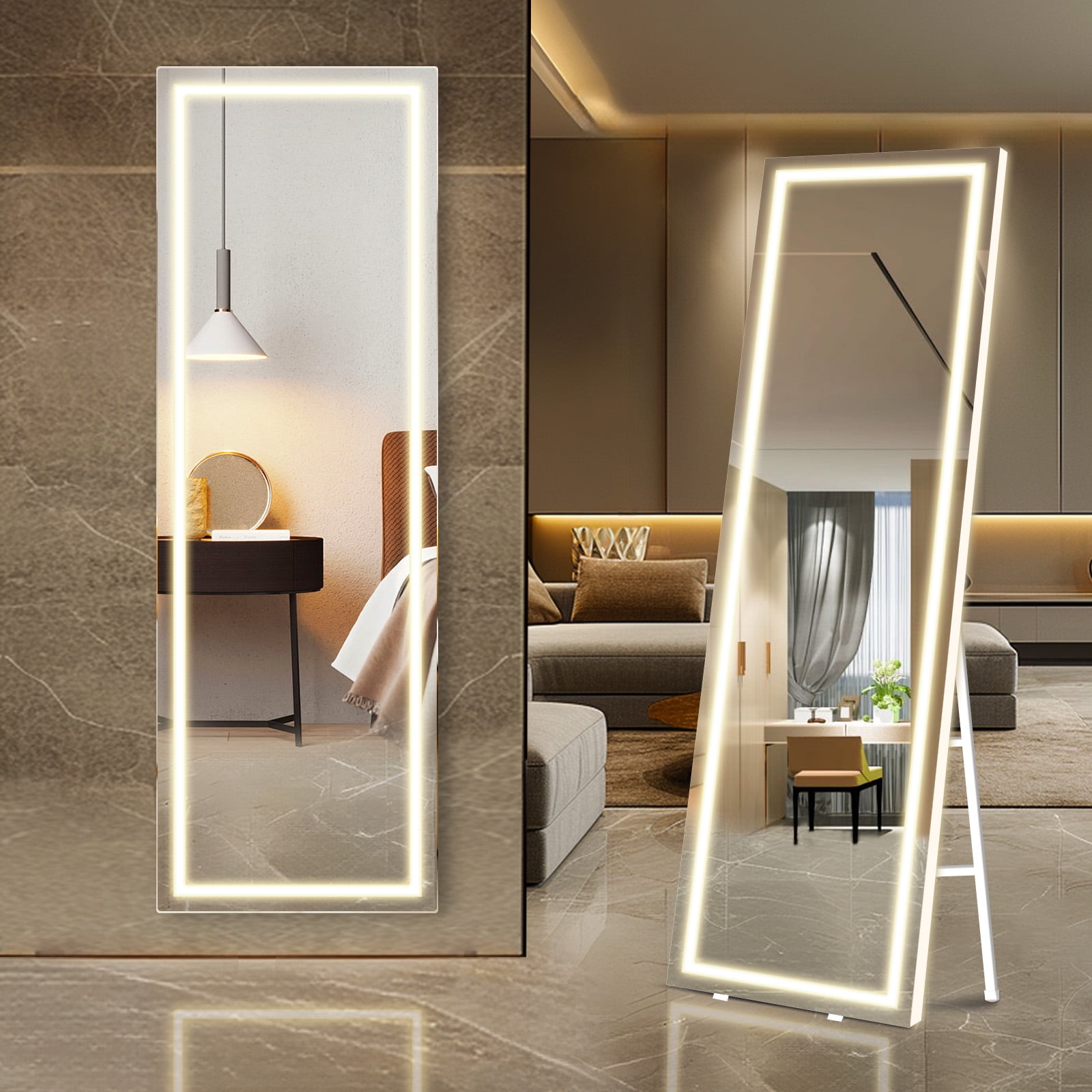 Cotiro LED Full Length Mirror with Lights, 58