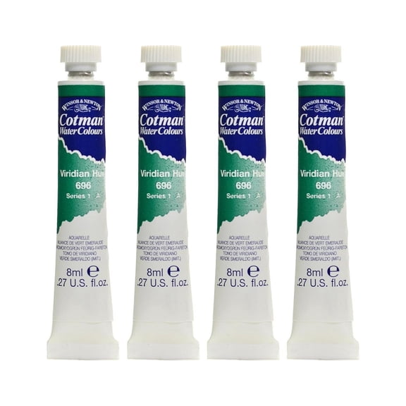 Cotman Water Colours viridian hue, 696, 8 ml (pack of 4)