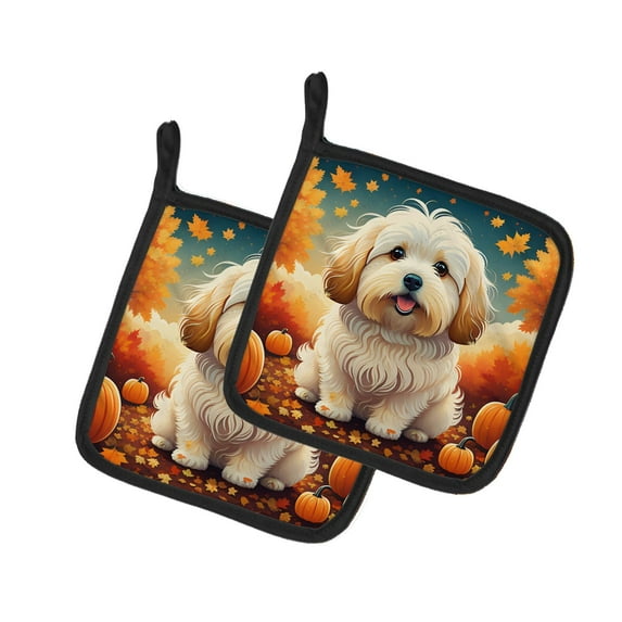 Coton De Tulear Fall Pair of Pot Holders