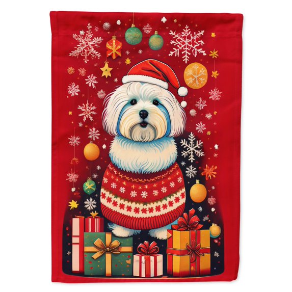 Coton De Tulear Holiday Christmas Garden Flag 11.25 in x 15.5 in