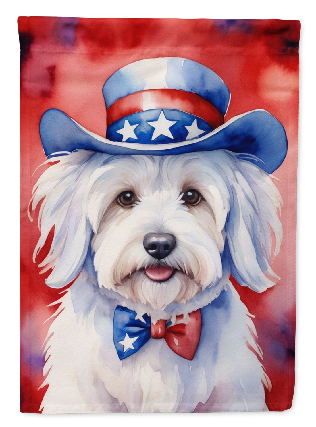 Coton de Tulear Patriotic American House Flag