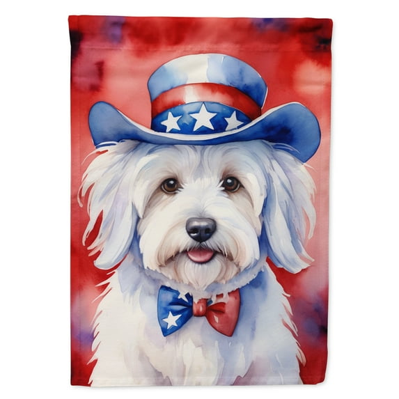 Coton de Tulear Patriotic Garden Flag 11.25 in x 15.5 in