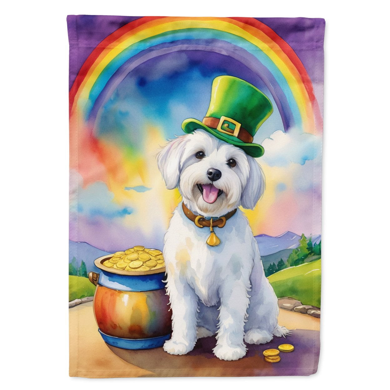 Coton de Tulear St Patrick's Day Garden Flag 11.25 in x 15.5 in