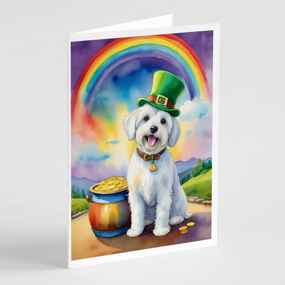 Coton de Tulear St Patrick's Day Greeting Cards Pack of 8 7 in x 5 in