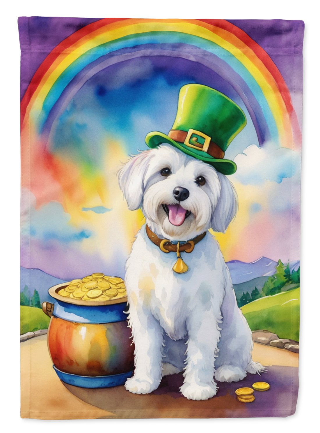 Coton de Tulear St Patrick's Day House Flag 28 in x 40 in