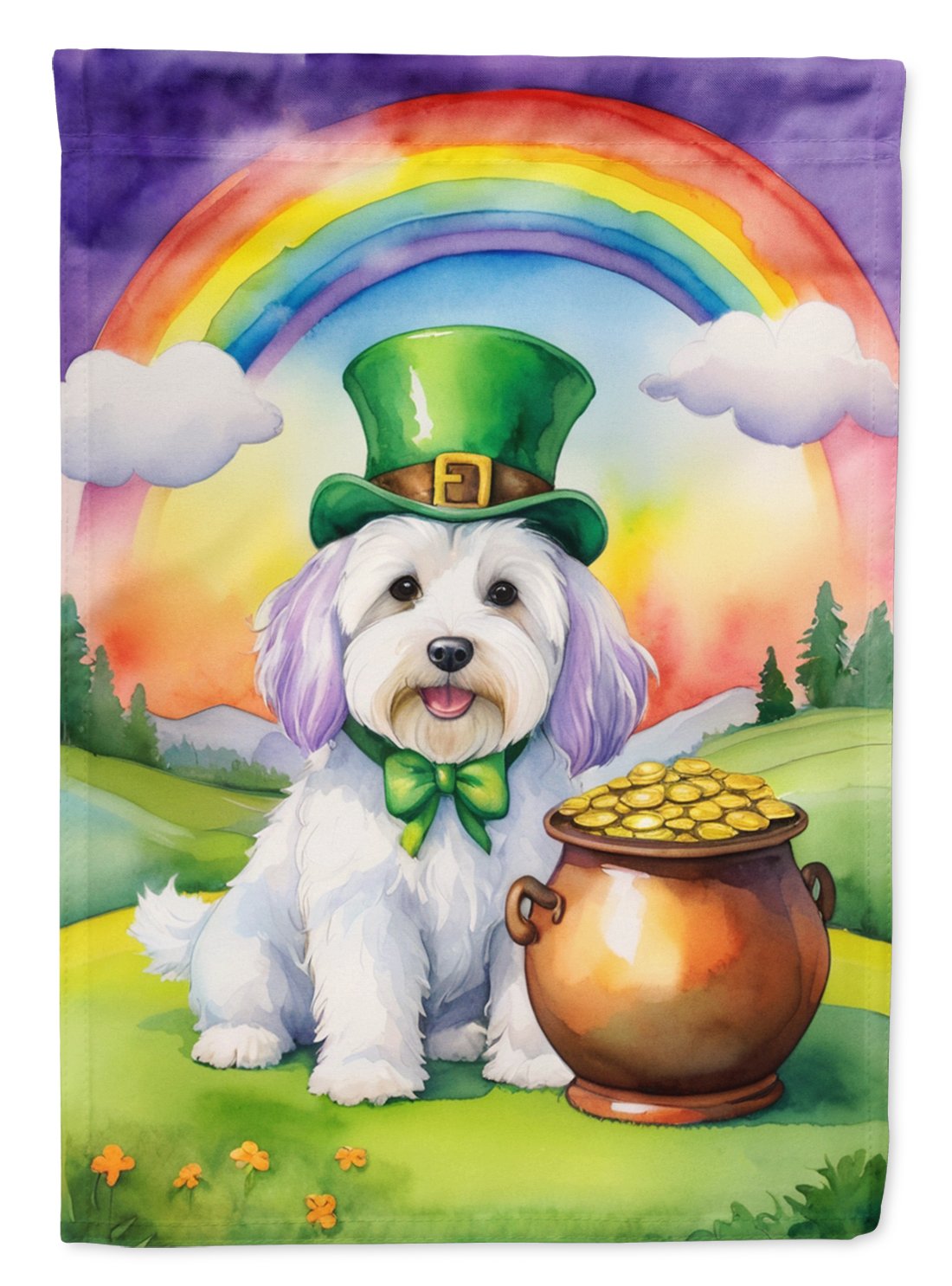 Coton de Tulear St Patrick's Day House Flag 28 in x 40 in