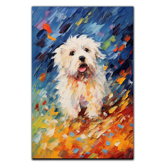 Cotonde Tulear Dog Starry Night Van Gogh Wall Art Canvas for Living Room Oil Painting Artwork Landscape Canvas Artwok for Living Room Bedroom Home Decorations Wall Decor Large