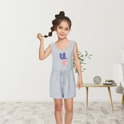 Cotonie Independence Day Mommy And Me Clothes Casual Mother Daughter Family Sleeveless Jumpsuit