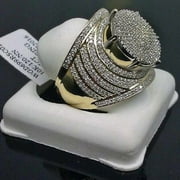 Cotonie Luxury Domineering Exaggerated Gold Full Diamond Round Men's Ring Jewelry