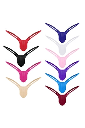 Open Back Mens Underpants Low Waist Briefs G-string 10 Pieces Thong Underwear
