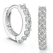 Cotonie Sterling Silver Hoop Diamond Stud Earrings Rhinestone Hoop Earrings for Women Girls Jewelry Earrings