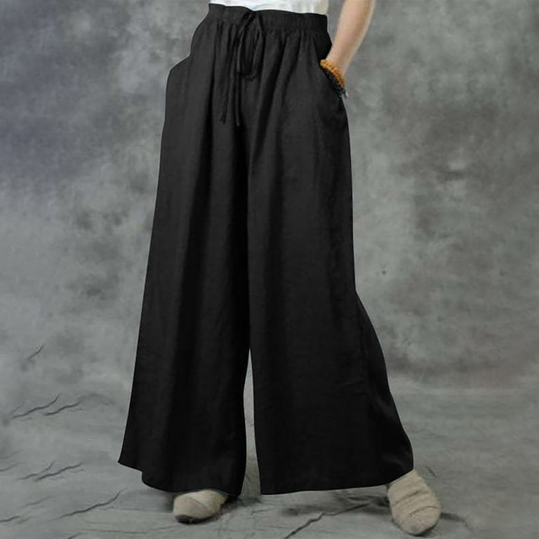 Wide leg cotton top pants plus size